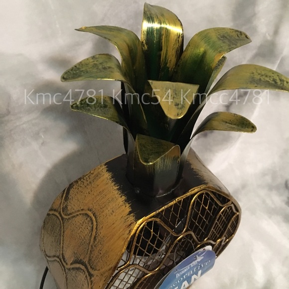 Gold bronze Pineapple Fan Electric Novelty summer - Picture 4 of 8
